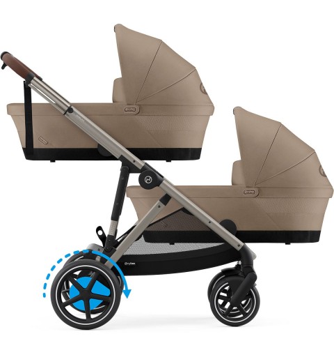 Cybex e-Gazelle S TPE - rozwojowy wózek wielofunkcyjny, zestaw 2w1 z opcją 3w1 i 4w1 | Almond Beige